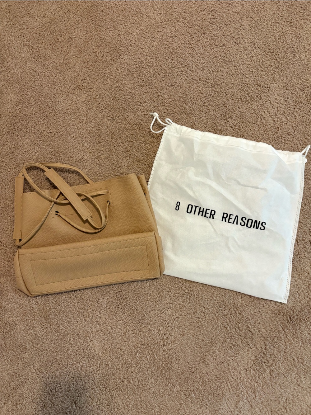 8 Other Reasons Beige/Tan Pebbled Crossbody Bag